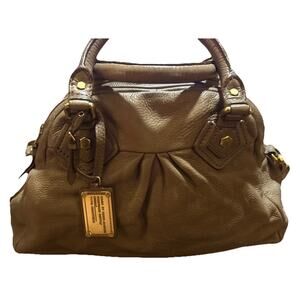 Authenticated Marc Jacobs Classic Q Baby Beige Leather 2Way Shoulder Bag Y2K